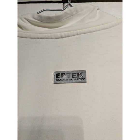 Eddie Bauer EBTEK Pullover Mens XLT‎ White Quarter Zip Mock Neck Chest Pocket - Picture 10 of 16